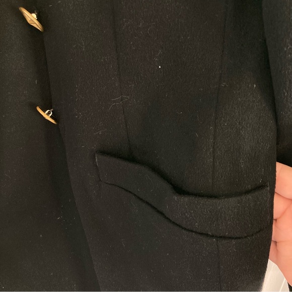 Vintage Dianne B New York black button-up wool pea coat- womens large - Picture 7 of 9